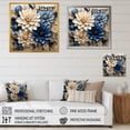 thumbnail image 4 of Designart "Symphonic Harmony Of White And Blue Dahlias I" Dahlia Floater Framed Canvas Art Print, 4 of 5