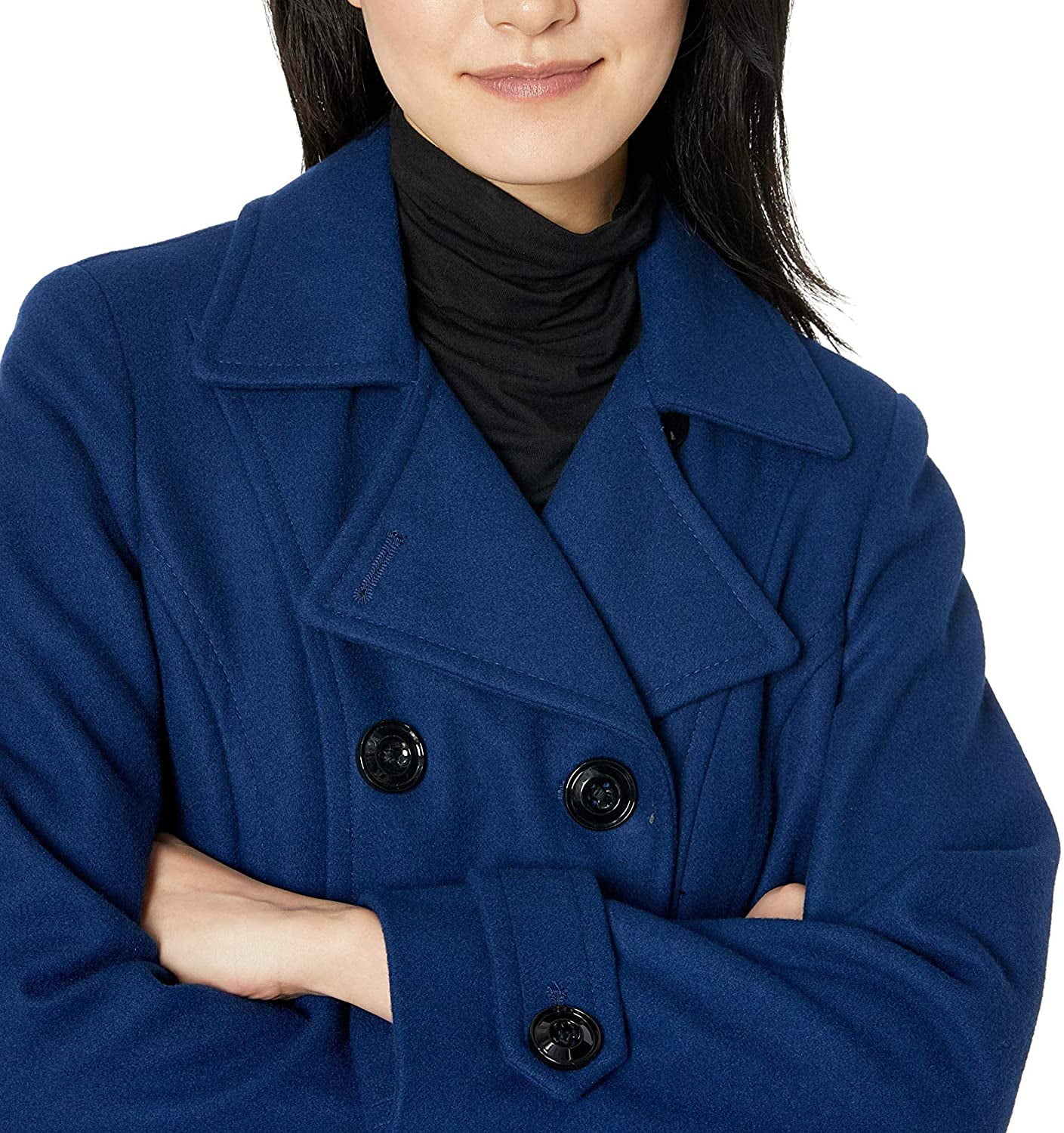calvin klein single breasted coat blue