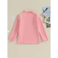 thumbnail image 2 of Bagilaanoe Toddler Baby Girls Spring T-Shirt Casual Solid Color Long Sleeve Tops 3T 4T 5T 6T Kids Fall Warm Clothes, 2 of 9
