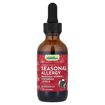 Animal Essentials Seasonal Allergy Herbal Supplement for Dogs & Cats, 2 fl oz - , Sweet Tasting Allergy Relief 2 Fl Oz (60 ml)