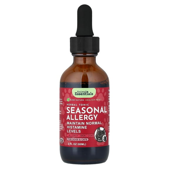 Animal Essentials Seasonal Allergy Herbal Supplement for Dogs & Cats, 2 fl oz - , Sweet Tasting Allergy Relief 2 Fl Oz (60 ml)