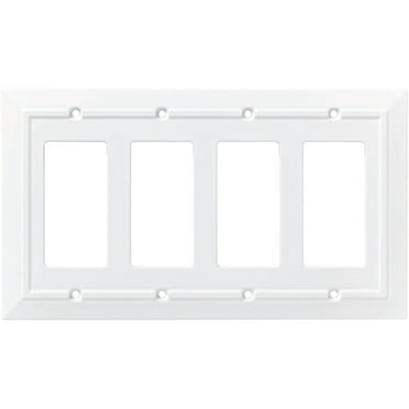 Franklin Brass Classic Architecture Quad Decorator Wall Plate in Pure White