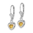 thumbnail image 2 of Primal Silver Sterling Silver Rhodium 6mm Heart Citrine Leverback Earrings, 2 of 5