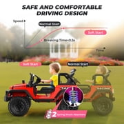 24V 2 Seater Electric Truck Car for Kids, Big Kids Cars To Drive Remote Control, Colorful Led Lights, 3 Speed, Bluetooth Music, Spring Suspension, Farmdex Ride On Toys Gift for Boys & Girls - Red