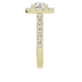 thumbnail image 2 of Unique Moments 2ct Lab Grown Round Solitaire Halo Diamond Engagement Ring 10K Yellow Gold, 2 of 5