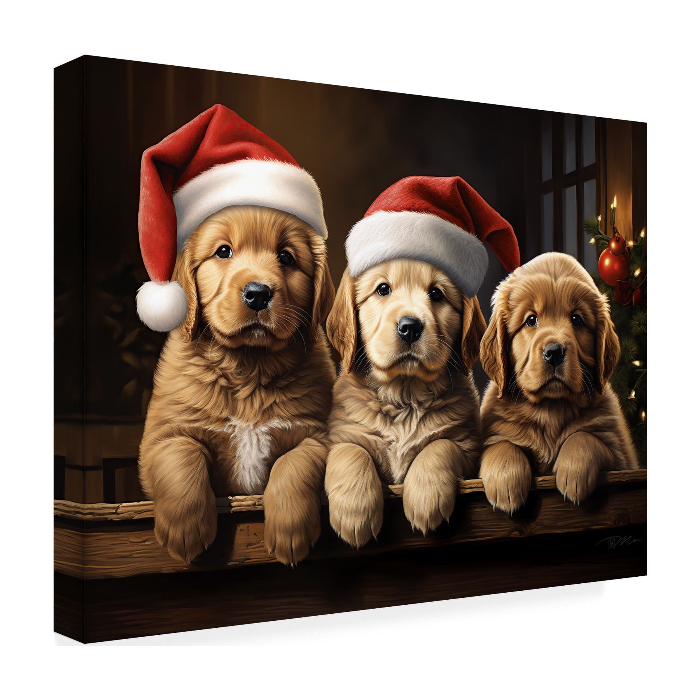 Canvas Wall Art - Momart 'Christmas Friends 4' Wall Art for Living Room, Bedroom, or Office DÃ©cor by Trademark Fine Art - 19 x 14 Inches