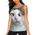 thumbnail image 2 of Uemuo Funny Cat Pattern Workout Tank Tops for Women Breathable Moisture-wicking tank top Sleeveless Running Loose Fit Yoga Tops Active Shirts Sports Gym Exercise, 2 of 9