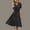 Black, variant on Hvot&aat Women's Summer Polka Dots Dress Lantern Short Sleeve V-Neck Tie Waist Sundress A-Line Flowy Midi Dresses