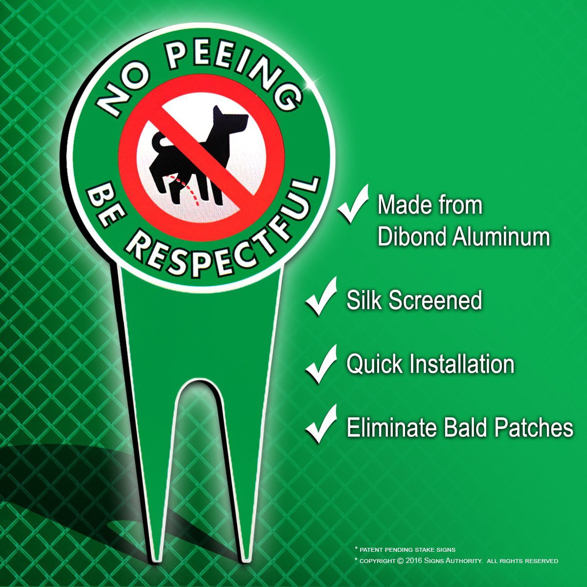 No Dog Peeing/Pooping Sign 2 Pack Please Be Respectful Stop Dogs from 