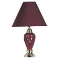thumbnail image 2 of ORE International 22" Ceramic Table Lamp with Linen Shade in Burgundy Red, 2 of 2
