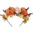 thumbnail image 1 of wonima11 Orange Fall Flower Headband - Autumn Floral Headpiece Halloween Hair Accessories with Cute Pumpkin Headdress for Girls Women Halloween Birthday Party Wedding Cosplay Photo Shoot, 1 of 1