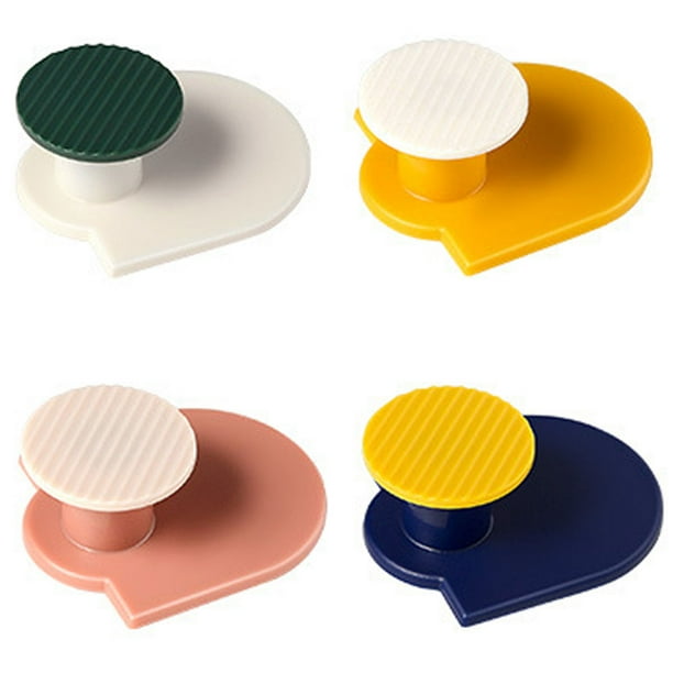 Colourful Round Adhesive Hooks, Towel Coat Hooks for Self-Adhesive Wall  Hooks, Wardrobe on Bathroom Kitchen Home 4 Colours 