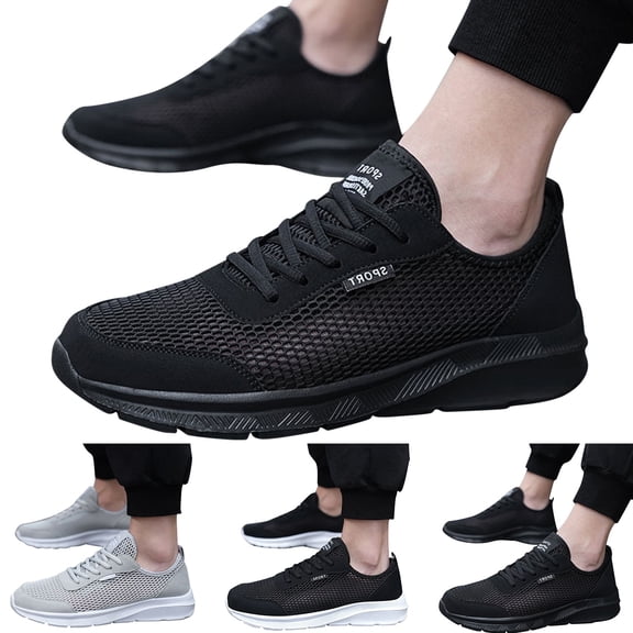 Modisza Mens Running Shoes Mesh Breathable Tennis Shoes Lightweight Walking Sneakers for Gym Workout Sports Black 8