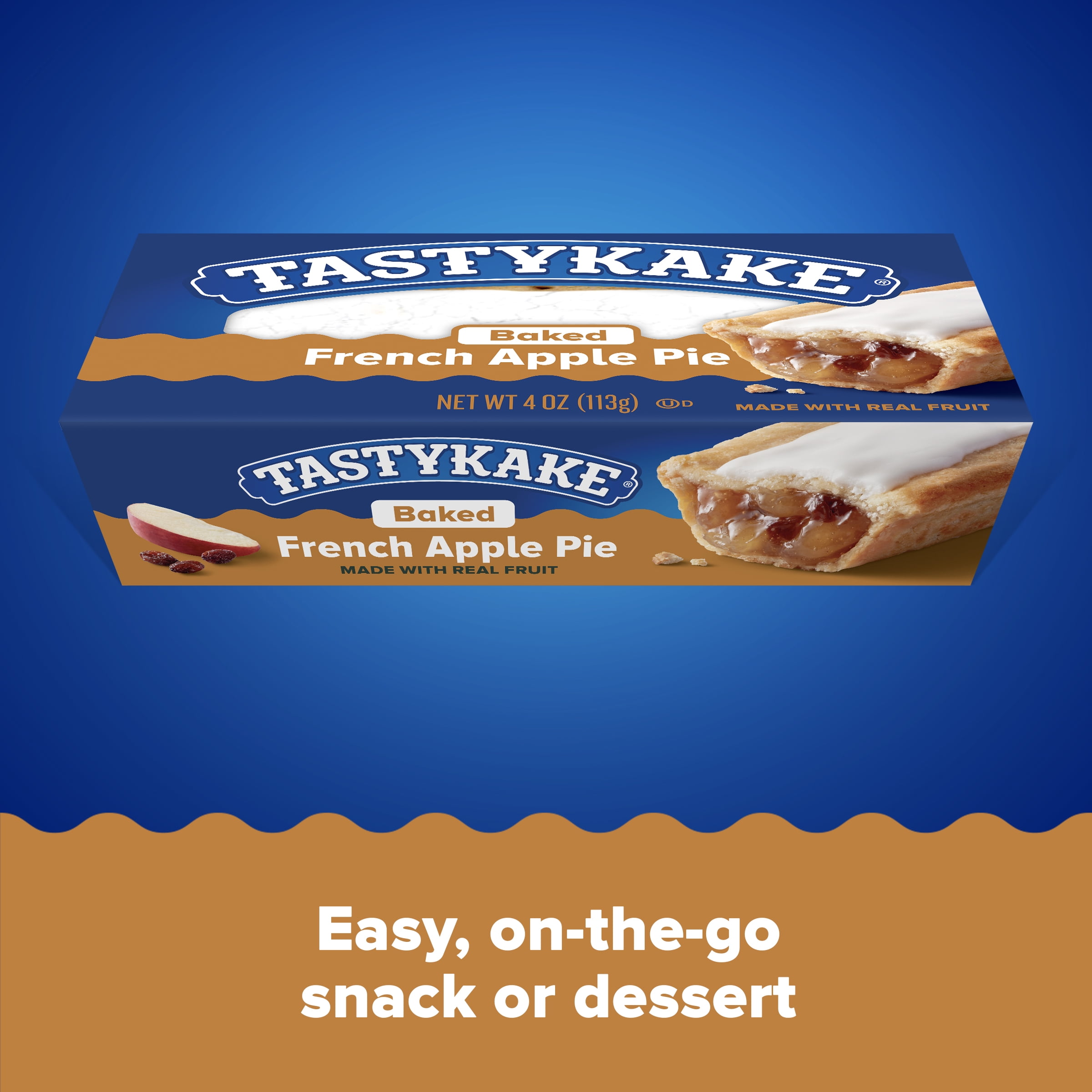 Tastykake French Apple Baked Pie with icing, 4 oz (113g)