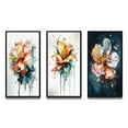 thumbnail image 3 of Designart "Lily Splash Colorful III" Floral Lily Framed Wall Art Set Of 3 - Orange Lily Frame Gallery Wall Set For Home Decor, 3 of 7