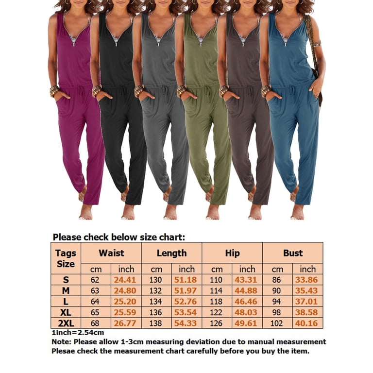 Women S Pocket Tank Jumpsuit One Piece Casual Sleeveless Jumpsuit Sexy Zip Up Elasitic Waist Rompers Jumpsuits With Pockets Walmart Com