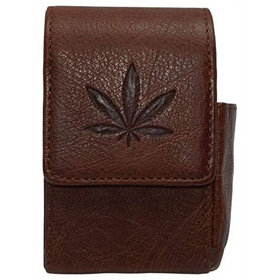 Cigarette Storage Organizer Genuine Leather Tobaccos Pouch Lighter Holder Logos Storage Container