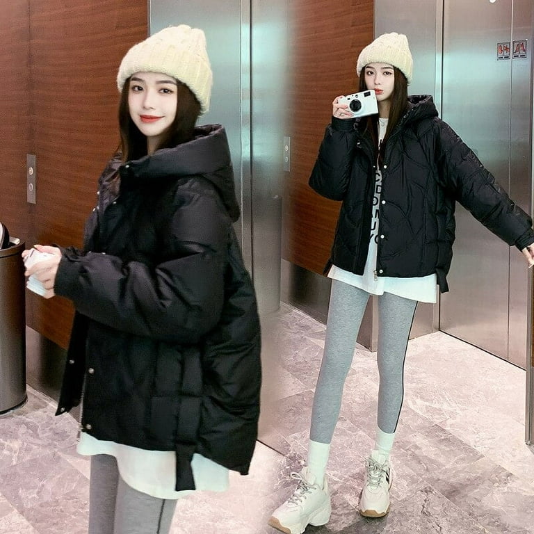 DanceeMangoo Winter Coats for Women Slim Parkas Warm Short Hooded Cotton Jacket Women Clothing Korean Coat Women Parka Femme Hiver Zm
