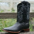 thumbnail image 2 of Black Caiman Belly Print Men's Cowboy Boots H4001, 2 of 9