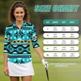thumbnail image 7 of Uorisanigo Blue Tribal Womens Golf Shirt with Zipper Size L Versatile Fashionable 3/4 Roll Sleeve Quick Dry Athletic Polo Shirts Soft Comfortable Tennis Tops Relaxed Workout Tops, 7 of 7
