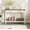 White against brown panel, variant on Farmhouse Console Table with Drawers and Shelves – 2-Tier Entryway Sofa Table for Living Room, Hallway, Foyer – Narrow Storage Accent – Sturdy White Against Brown Panel