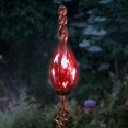 thumbnail image 7 of Exhart  Solar Pearlized Hand Blown Glass Twisted Flame Garden Stake with Metal Finial Detail, 36 Inch Red, 7 of 7