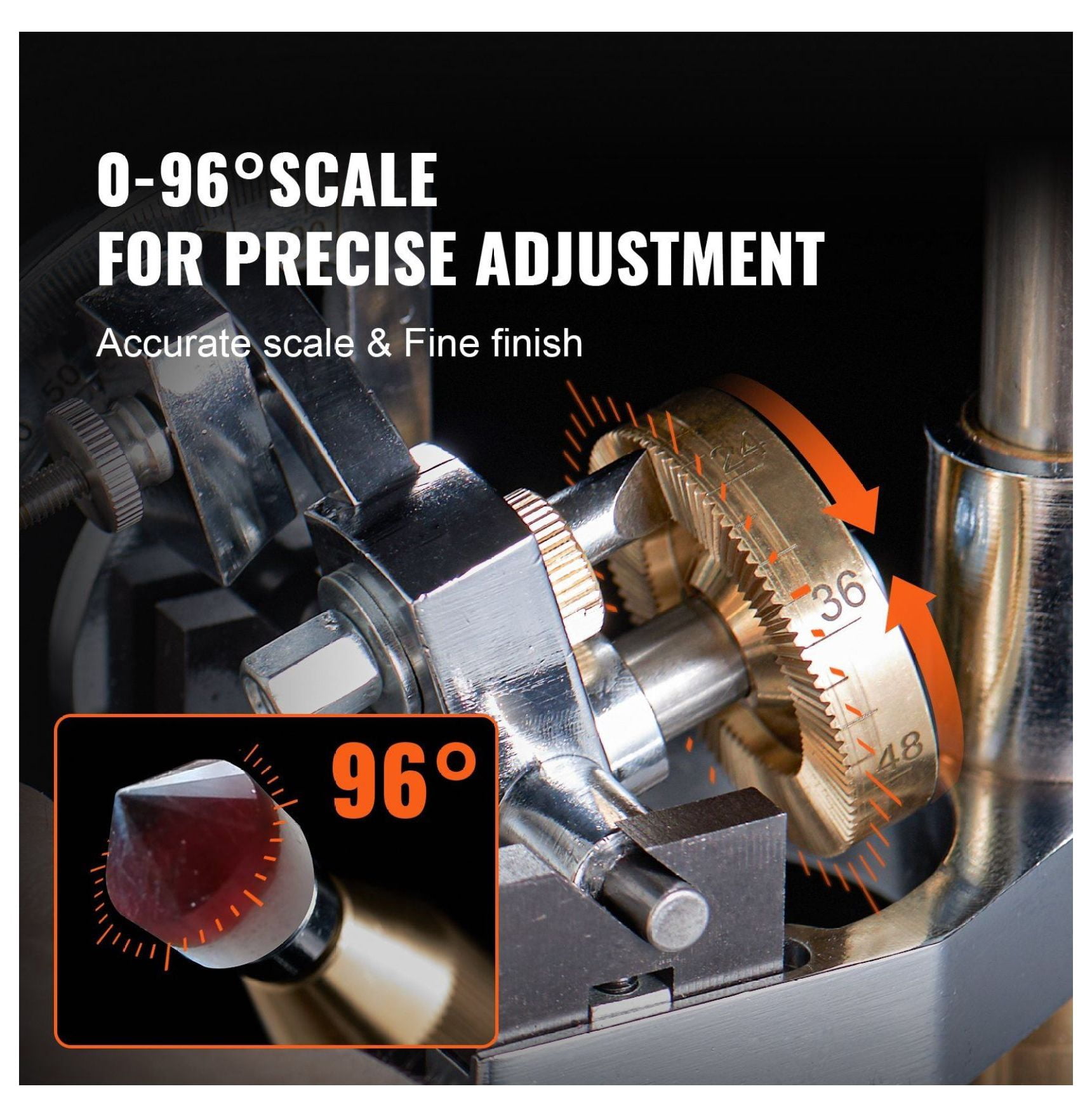 Gem Faceting Machine, 2800RPM Jade Polisher, 180W Rock Polishing Equipment, Jewel Angle Grinder, with Manipulator & Abrasive for Gemstone Cutting