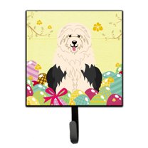 Carolines Treasures BB6096SH4 Easter Eggs Old English Sheepdog Leash or Key Holder 7Hx4.25W multicolor