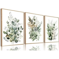 Hieng Wildflower Poster Pink Watercolor Botanical Floral WallColorful Canvas Prints Set of 3 Modern Minimalist Flower Pictures Decor Painting Bedroom Bathroom Living Room