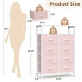 thumbnail image 6 of edx 8 Drawers Fabric Dresser, Clothes Storing, Storage Tower Organizer TV Stand, for Bedrooms, Wardrobes, Entryways, and Living Rooms, Pink, 6 of 9
