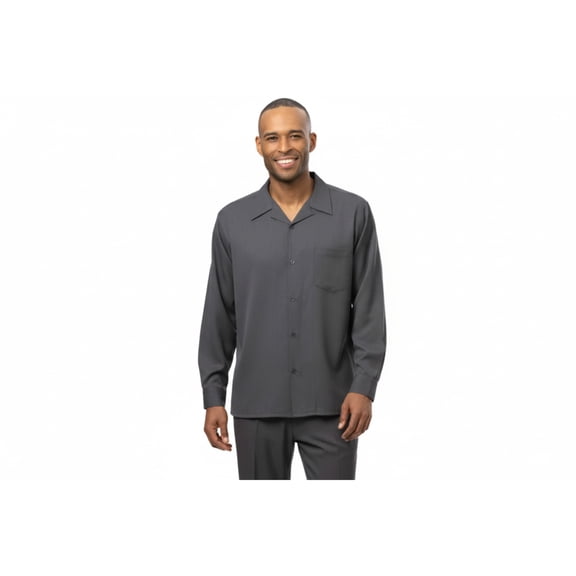 Men's MONTIQUE Two Piece Set Walking Leisure Suit Long Sleeves 1641 Gray