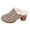 Khaki, variant on Womens Chunky Stacked Heel Slippers Soft Fleece Slip on Winter Shoes with Rhinestone Buckle for Cold Weather Indoor Outdoor Daily Casual Wear
