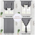 thumbnail image 2 of GlowSol Tie Up Curtain Buffalo Check Plaid Farmhouse Adjustable Blackout Kitchen Curtain for Cafe Windows, 42"W x 63"L, Black White, 2 of 6