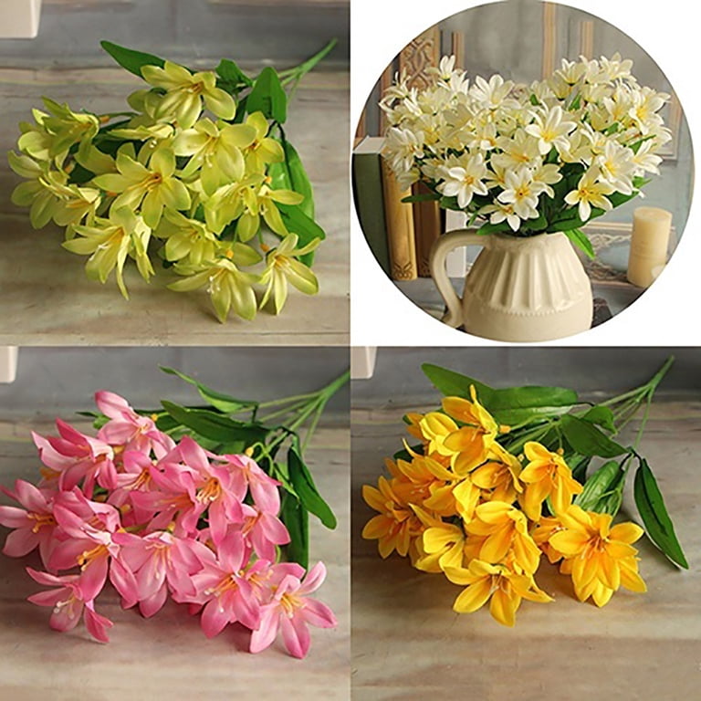 Yesbay 1 Bouquet Artificial Fake Mini Lily Flower Plant Home