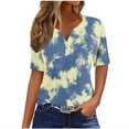 thumbnail image 1 of Tops de Algodón para las Mujeres, Retro No Posicionamiento Impreso, V-Cuello Botón Suelto para las Mujeres, 1 of 6