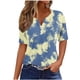 thumbnail image 1 of Tops de Algodón para las Mujeres, Retro No Posicionamiento Impreso, V-Cuello Botón Suelto para las Mujeres, 1 of 6