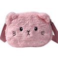 thumbnail image 2 of Bolsas de mensajero de hombro de felpa para mujer bandoleras femeninas Ehuebsd informales con diseño de gato de dibujos animados pequeñas para Otoño e Invierno, 2 of 9