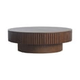 thumbnail image 4 of Kevinplus 39.37" Round Coffee Table with Storage Solid Wood Veneered Modern Tea Table for Living Room, Bedroom, Apartment,Walnut, 4 of 6