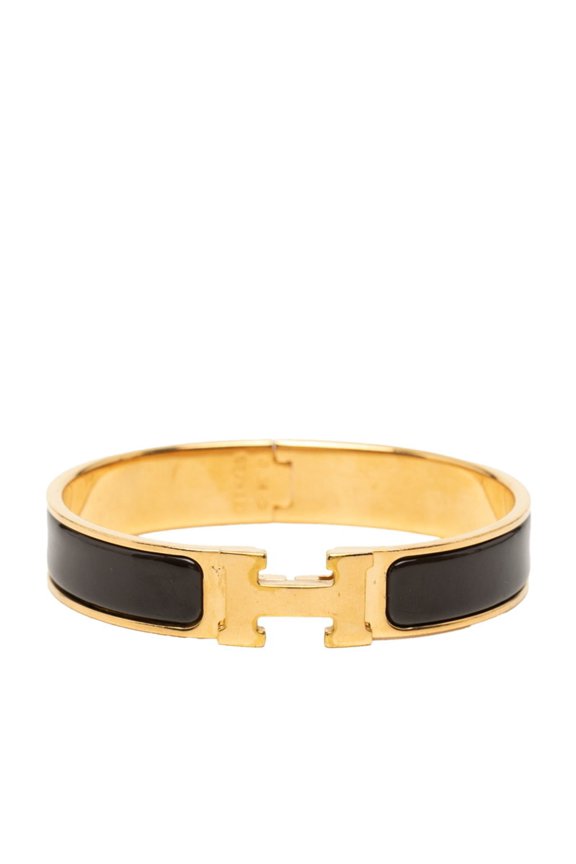 Pre-Owned Hermes Click H PM Bracelet Bangle Gold Brown Plated Women's HERMES
