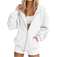 thumbnail image 4 of BUIGTTKLOP Zip up Sweatshirt Women 2026 Casual Long Sleeve Zipper Hoodies Fall Oversized Track Jackets with Pockets, 4 of 8