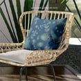 thumbnail image 2 of Amrita Sen Designs CAPL1093BrCDS-BL-20x20 20 x 20 in. Leaves Broadcloth Indoor & Outdoor Blown & Closed Pillow - Blue, Green & Silver, 2 of 4
