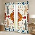 thumbnail image 2 of Homewish Tribal Boho Aztec Black Out Curtains for Teen, Retro Orange Abstract Curtains Pack of 2 (42x63 Each), Southwestern Bedroom Curtains, Curtains Blackout Decor, 2 of 6