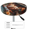 thumbnail image 4 of Gukieu Cat Asleep Among Flowers Print Round Chair Cover, Dust-proof and Non-slip Bar Chair Protective Cover, Suitable for Bars, Restaurants, Offices-12 inch, 4 of 7