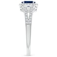 thumbnail image 3 of Angara Natural 0.6 Ct. Blue Sapphire with Diamond Halo Ring in 14K White Gold for Women (Ring Size: 12), 3 of 9