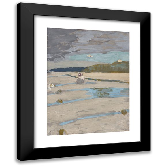 Édouard Vuillard 11x14 Black Modern Framed Museum Art Print Titled - The Beach at Saint-Jacut (1909)