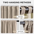 thumbnail image 3 of Cortinas Joydeco de terciopelo beige térmico opacas 132 x 213 cm, 2 paneles, 3 of 9