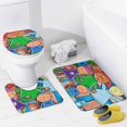 thumbnail image 4 of Pinky Dinky Doo-theme 4-Piece Shower Curtain Set with Rugs, Waterproof Bathroom Decor Set Includes Bath Mat, U-Shaped Rug, Toilet Lid Cover and Curtain with Hooks, 4 of 6