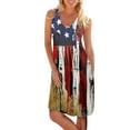 thumbnail image 1 of Gvmfive Women American Flag Print Independence Day Sleeveless Casual Tank Dress, 1 of 2