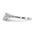 thumbnail image 3 of 14K White Gold Ring Band Wedding Diamond Round Contoured , Size 7, 3 of 7