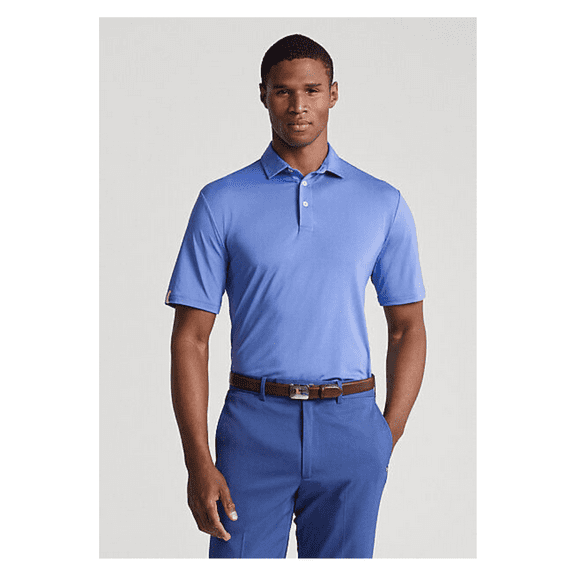 RLX Ralph Lauren Men's Short Sleeve Performance Polo Shirt, Blue S